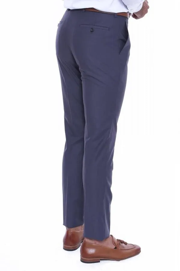WSS Anthracite Slim Fit Plain Men Pants  - Singen